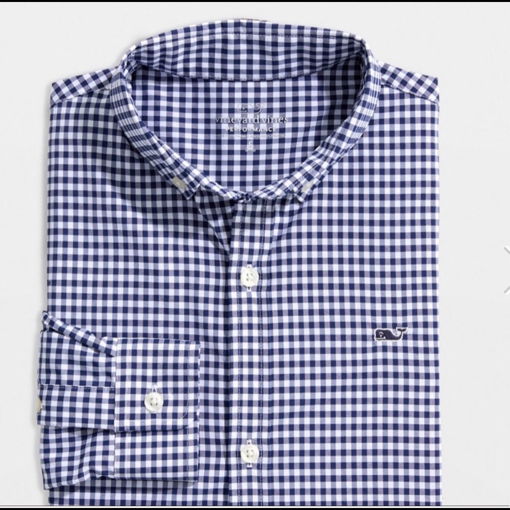 Vineyard Vines Navy Checkered Button Down